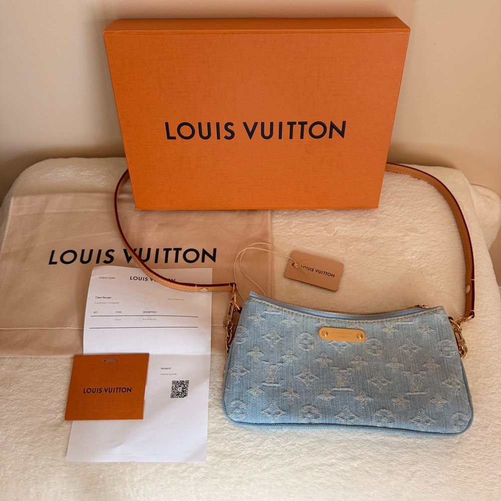 Louis Vuitton Denim Light Blue Monogram Pochette